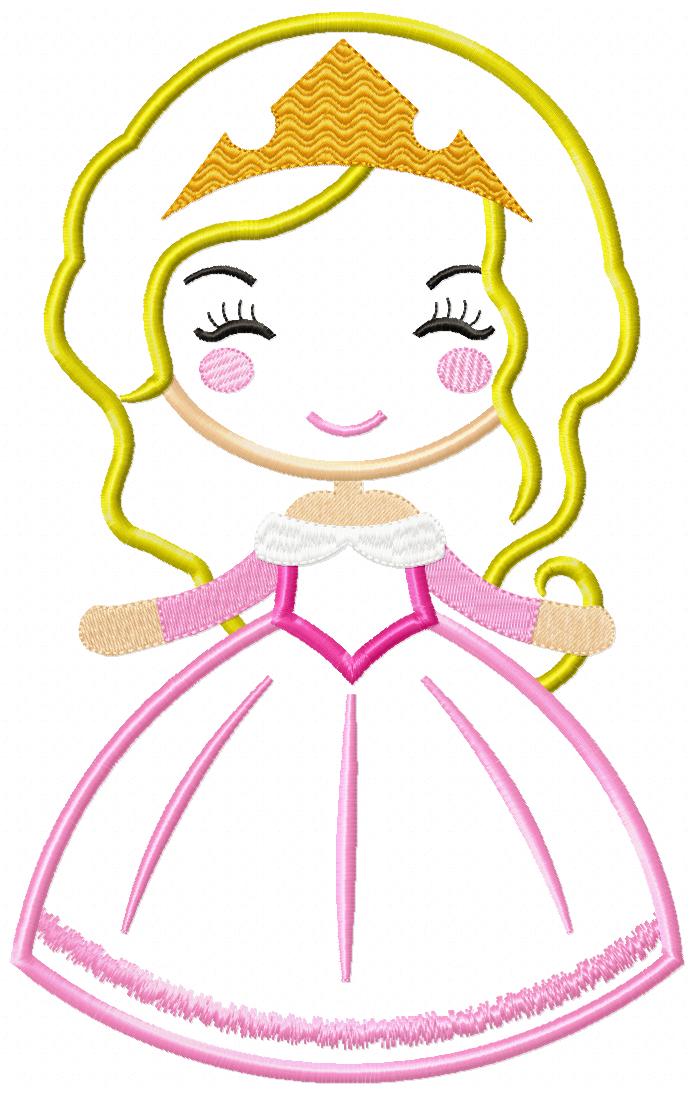 Princess Aurora Cute - Applique - Machine Embroidery Design