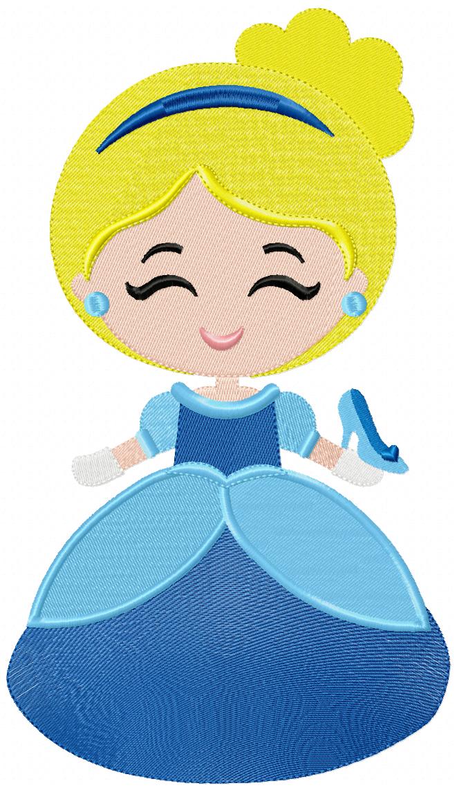 Princess Cinderella Cute Fill Stitch Machine Embroidery Design