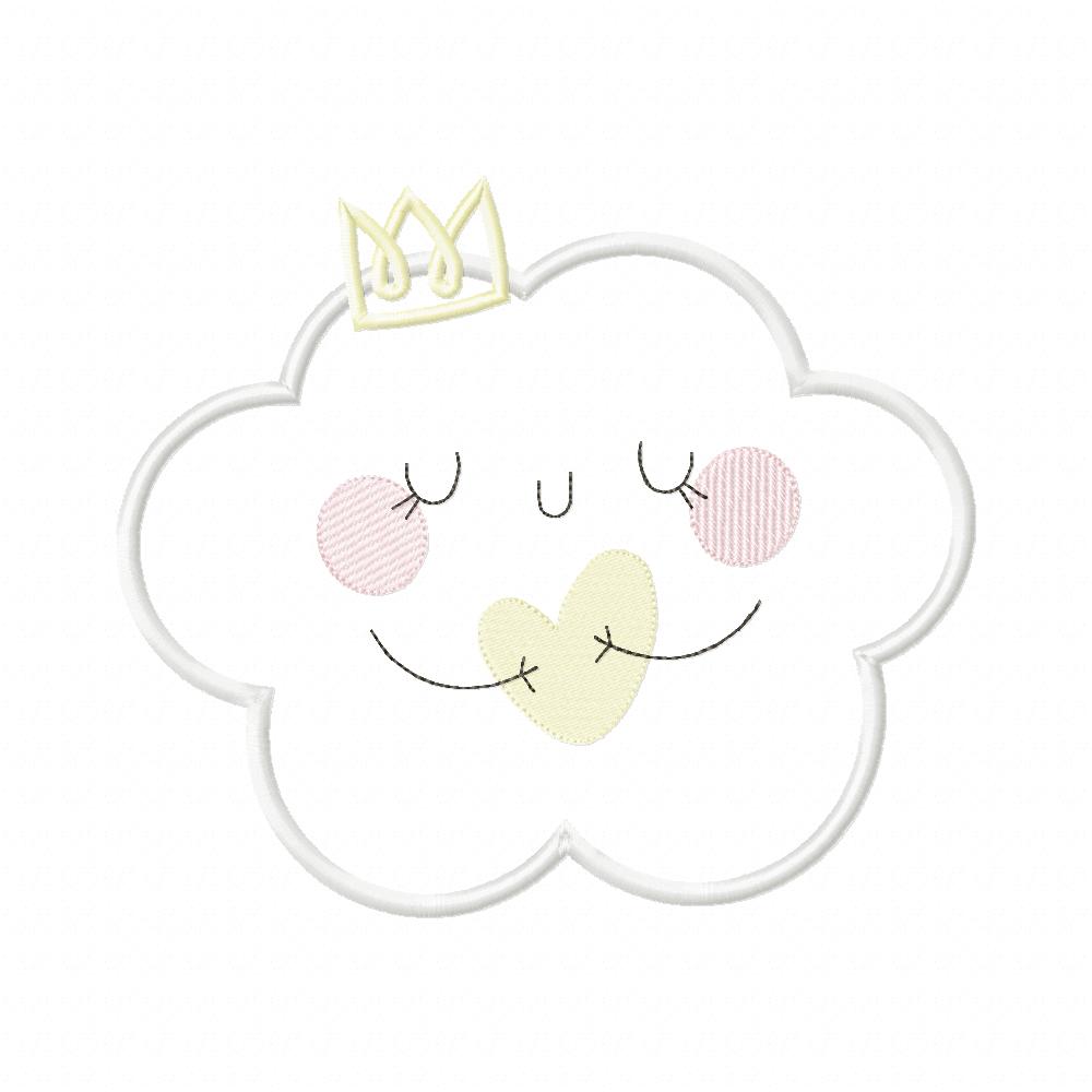 Princess Cloud, Moon and Star - Applique - Set of 3 designs