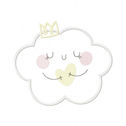 Princess Cloud, Moon and Star - Applique - Set of 3 designs