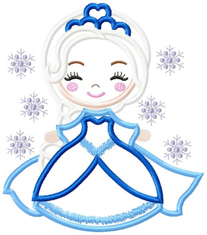 Princess Elsa Cute - Applique Machine Embroidery Design