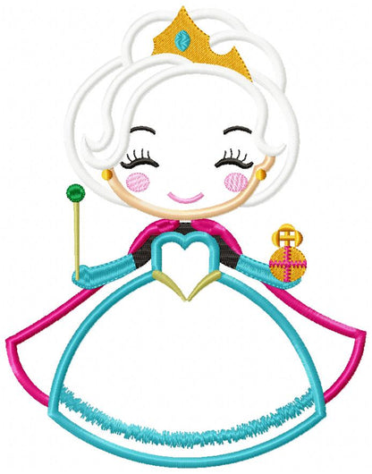 Princess Elsa Fever Cute - Applique - Machine Embroidery Design