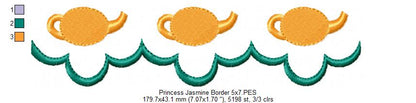 Princess Jasmine and Border - Fill Stitch Embroidery