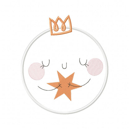Princess Cloud, Moon and Star - Applique - Set of 3 designs