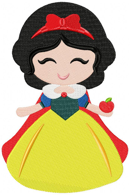 Princess Snow White Cute - Fill Stitch Embroidery