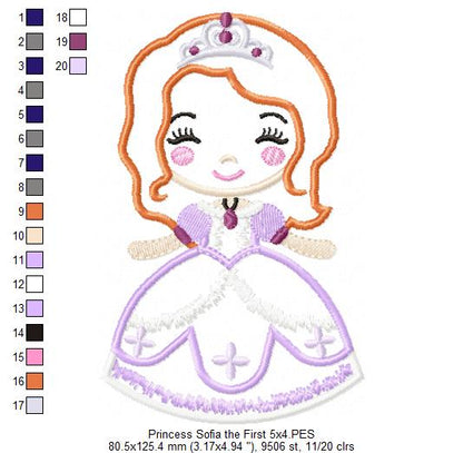 Princess Sophie the First Cute - Applique - Machine Embroidery Design