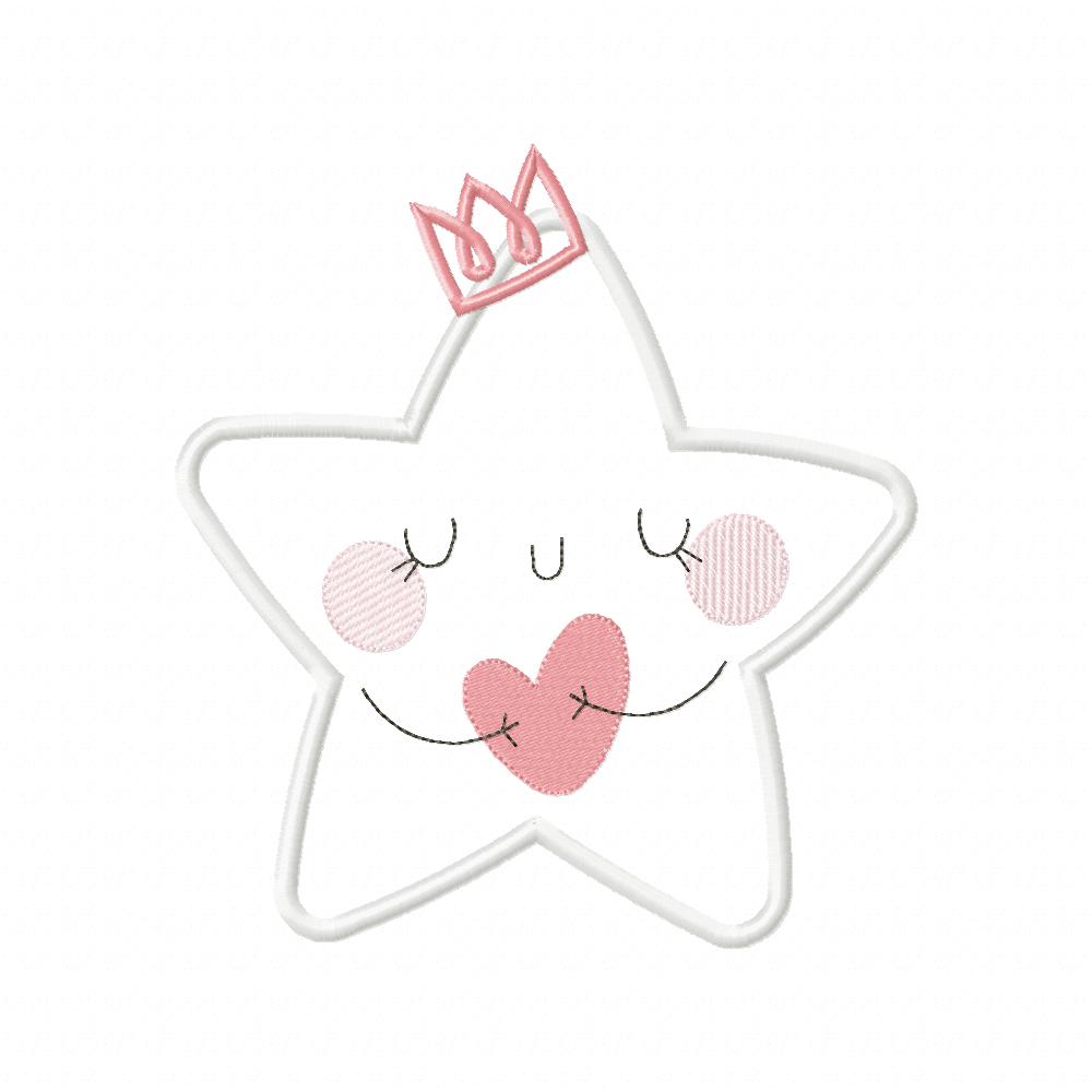 Princess Cloud, Moon and Star - Applique - Set of 3 designs