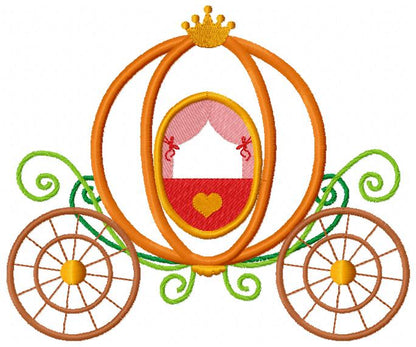 Pumpkin Carriage - Applique - Machine Embroidery Design