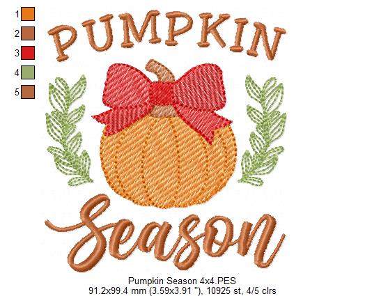 Pumpkin Season - Sketch Stitch - Machine Embroidery Design