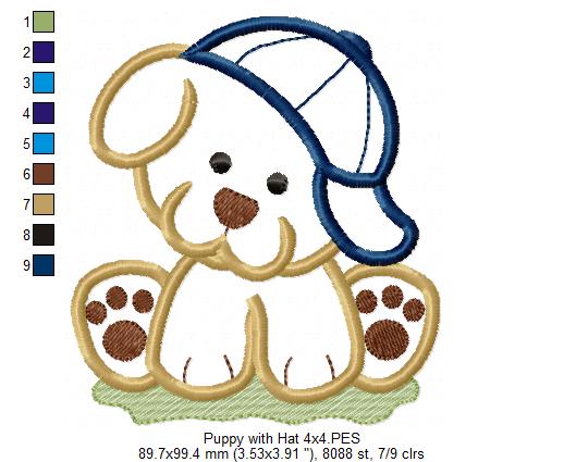 Playful Puppy Boy - Appliqué - Machine Embroidery Design