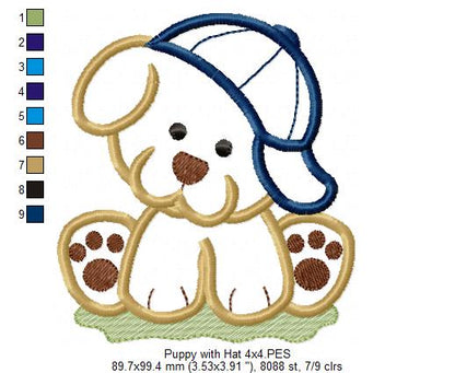 Playful Puppy Boy - Appliqué - Machine Embroidery Design