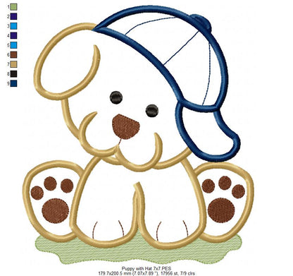 Playful Puppy Boy - Appliqué - Machine Embroidery Design