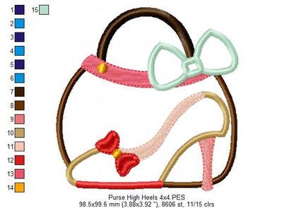 Purse and High Heels - Applique