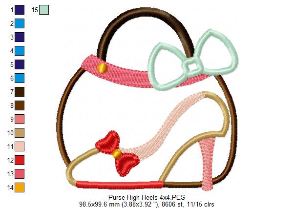 Purse and High Heels - Applique