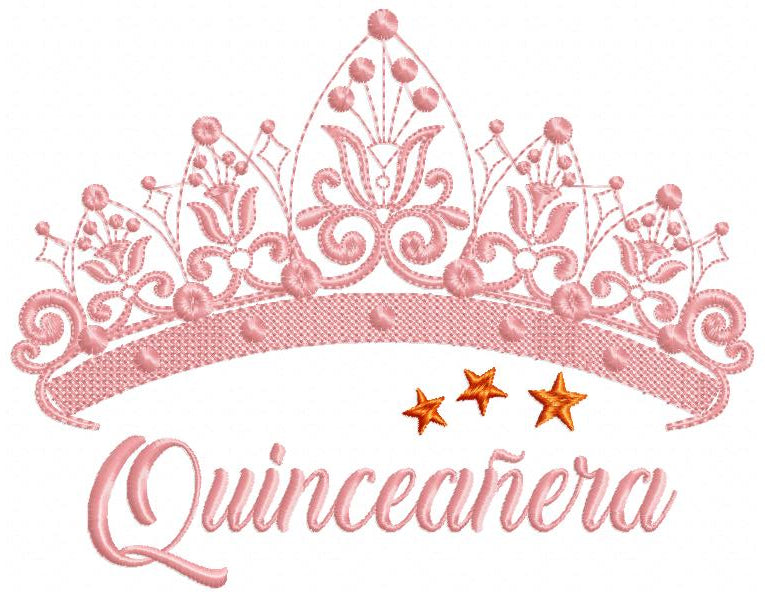 Tiara Quinceañera - Fill Stitch - Machine Embroidery Design