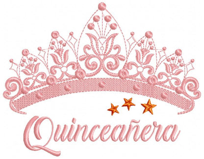 Tiara Quinceañera - Fill Stitch - Machine Embroidery Design