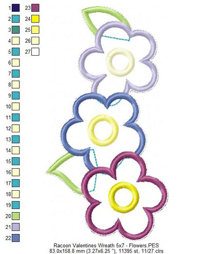 Love Racoon Wreath - ITH Project - Machine Embroidery Design