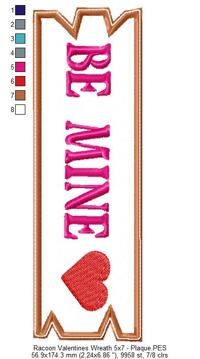Love Racoon Wreath - ITH Project - Machine Embroidery Design