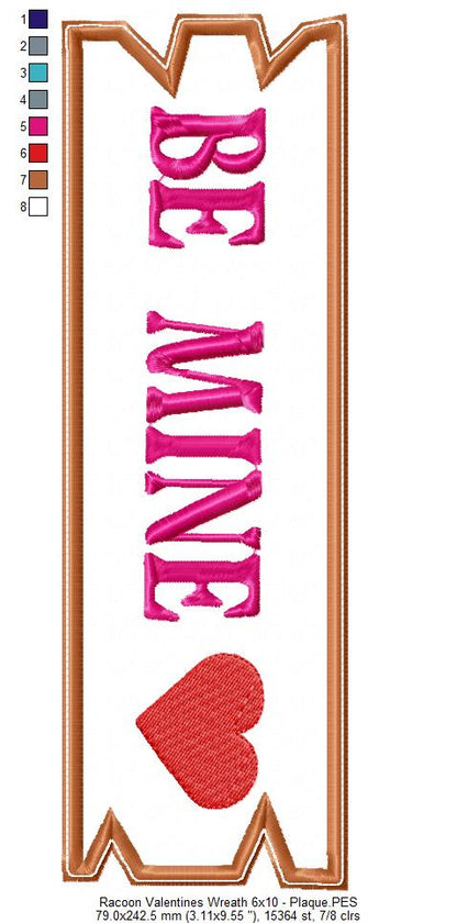 Love Racoon Wreath - ITH Project - Machine Embroidery Design