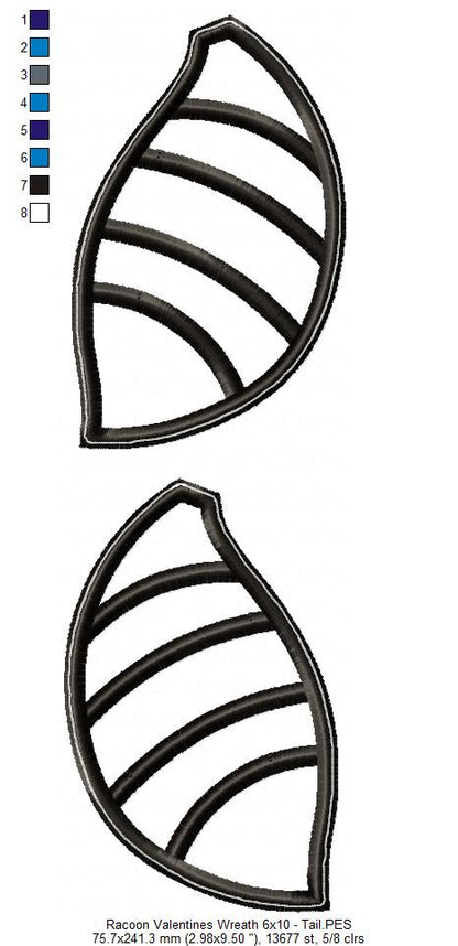 Love Racoon Wreath - ITH Project - Machine Embroidery Design