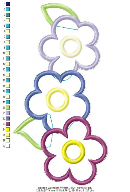 Love Racoon Wreath - ITH Project - Machine Embroidery Design