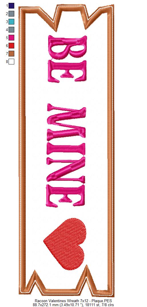 Love Racoon Wreath - ITH Project - Machine Embroidery Design