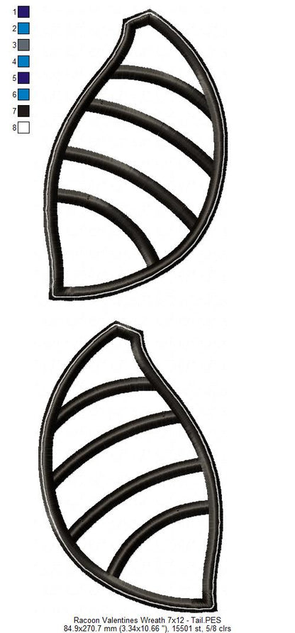 Love Racoon Wreath - ITH Project - Machine Embroidery Design