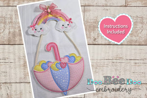 Rain of Love with Rainbow - ITH Project - Machine Embroidery Design