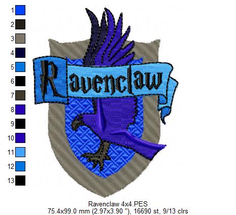 School of Magic Ravenclaw - Fill Stitch - Machine Embroidery Design