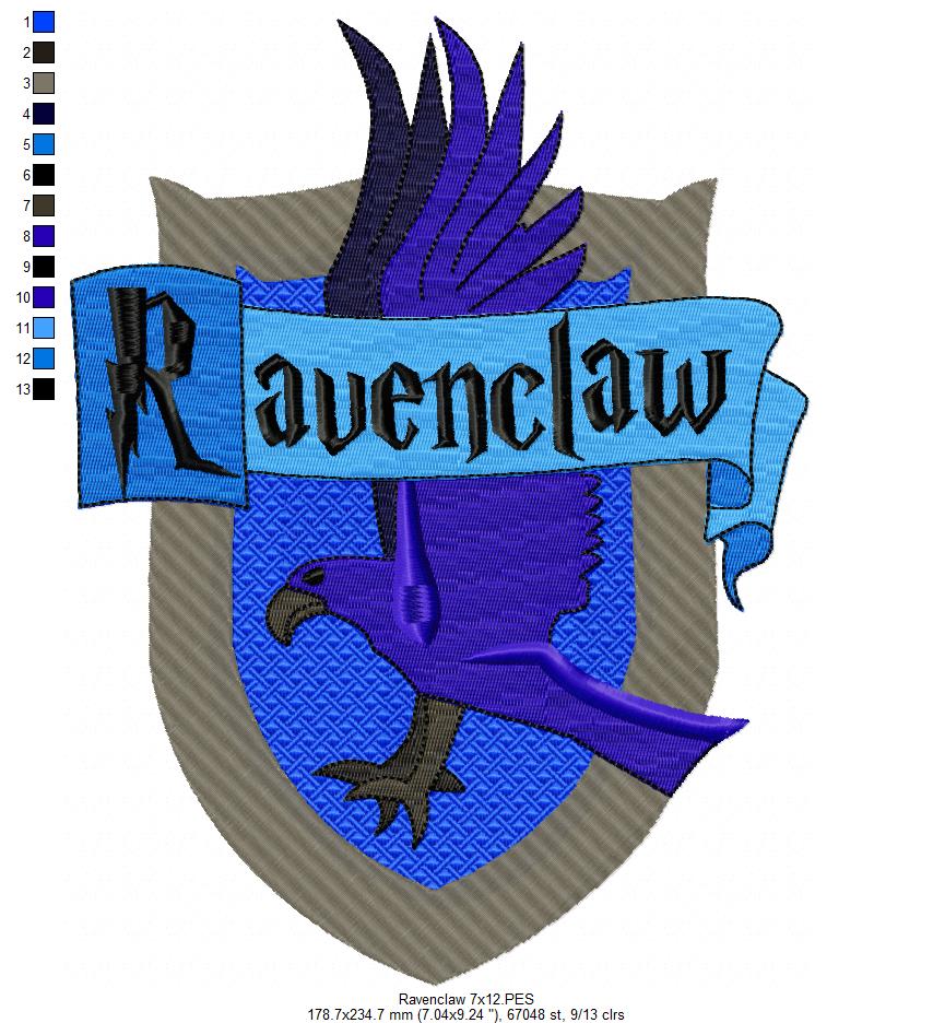 School of Magic Ravenclaw - Fill Stitch - Machine Embroidery Design