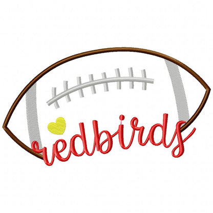 Football Redbirds Ball - Fill Stitch - Machine Wmbroidery Design