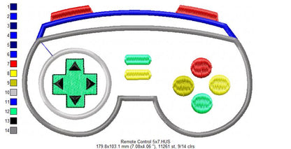 Retro Game Controller Applique – Appliqué - Machine Embroidery Design
