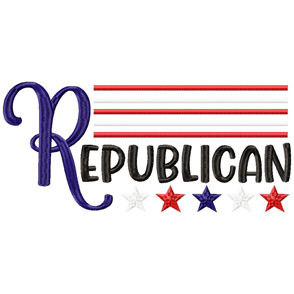 USA Republican - Fill Stitch - Machine Embroidery Design