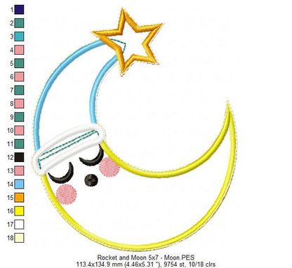 Cute Rocket Ornament - ITH Project - Machine Embroidery Design