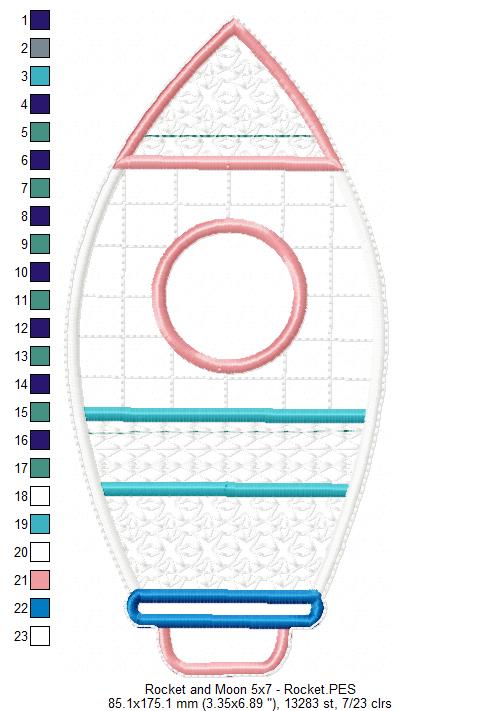 Cute Rocket Ornament - ITH Project - Machine Embroidery Design