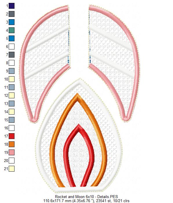 Cute Rocket Ornament - ITH Project - Machine Embroidery Design