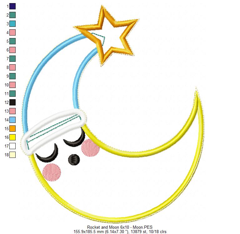 Cute Rocket Ornament - ITH Project - Machine Embroidery Design