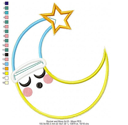 Cute Rocket Ornament - ITH Project - Machine Embroidery Design