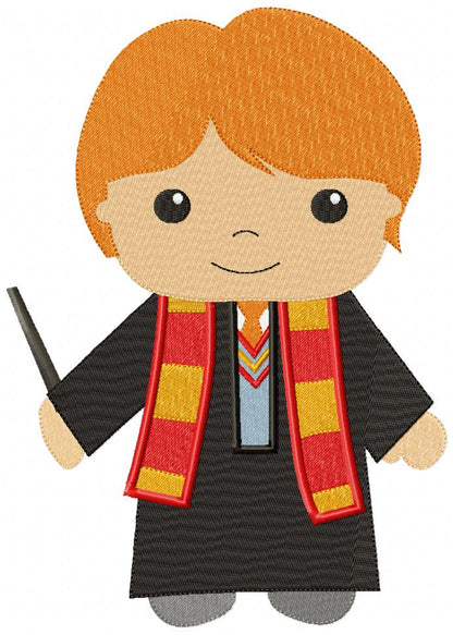 Wizard Boy Ginger Hair - Fill Stitch - Machine Embroidery Design