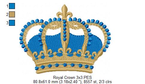 Royal Crown - Fill Stitch - Machine Embroidery Design