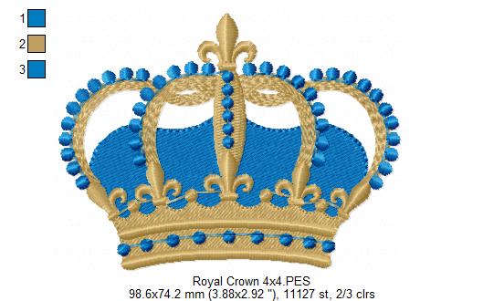 Royal Crown - Fill Stitch - Machine Embroidery Design