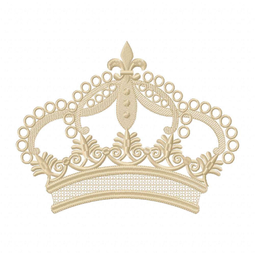 Queen Royal Crown - Fill Stitch - Machine Embroidery Design