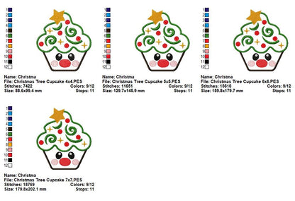 Christmas Cupcake Sweethearts Collection - Appliqué - Machine Embroidery Design