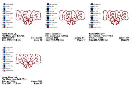 Valentines Mama - Applique - Machine Embroidery Design