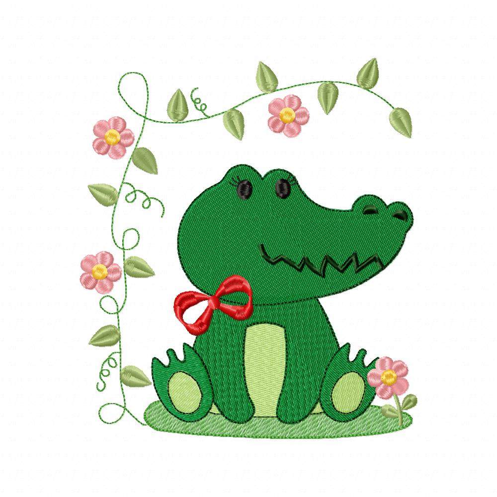 Safari Alligator Girl - Fill Stitch