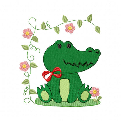Safari Alligator Girl - Fill Stitch