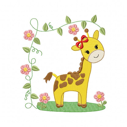 Safari Giraffe Girl - Fill Stitch