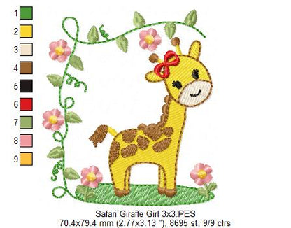 Safari Giraffe Girl - Fill Stitch