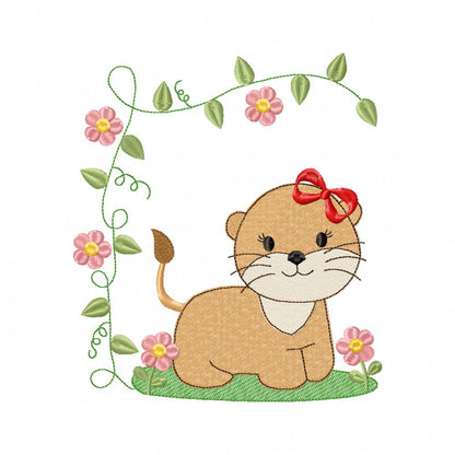 Safari Lion Girl - Fill Stitch