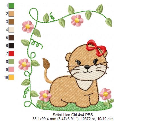 Safari Lion Boy and Girl - Fill Stitch - Set of 2 designs